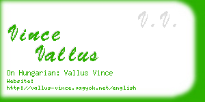 vince vallus business card